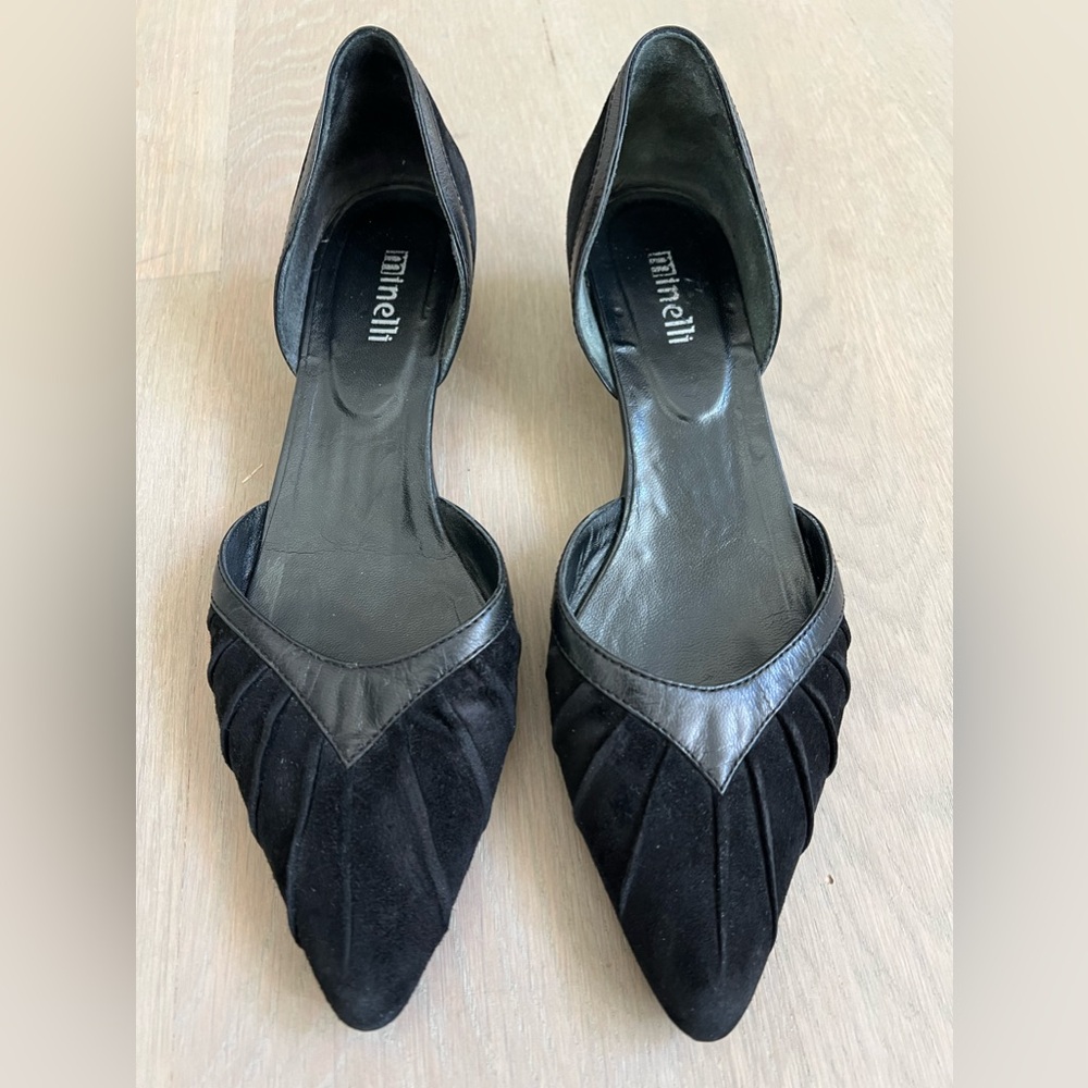 Minelli kitty heel black shoes
